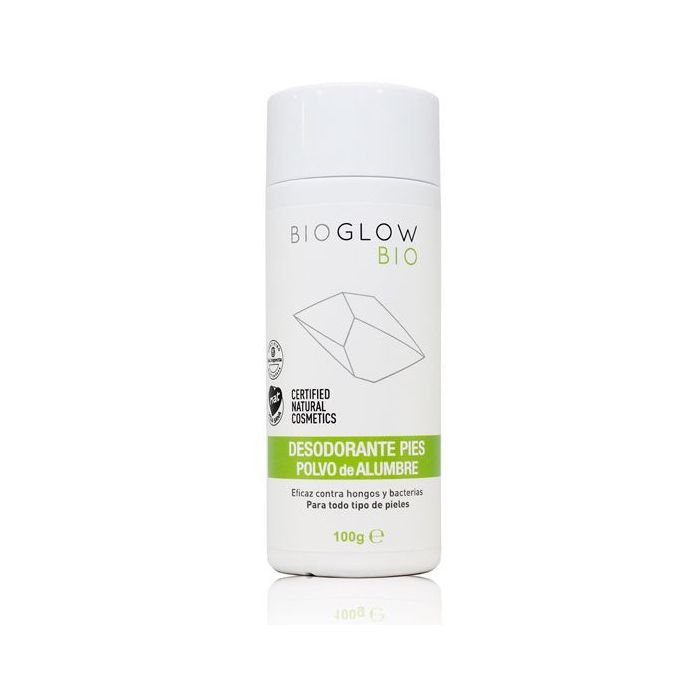 Дезодорант Desodorante Pies 100% Natural Polvo de Alumbre Bio Glow, 100 gr