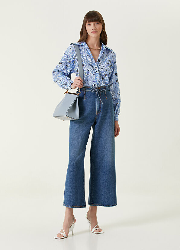 

Синие широкие джинсовые брюки Etro, Синий