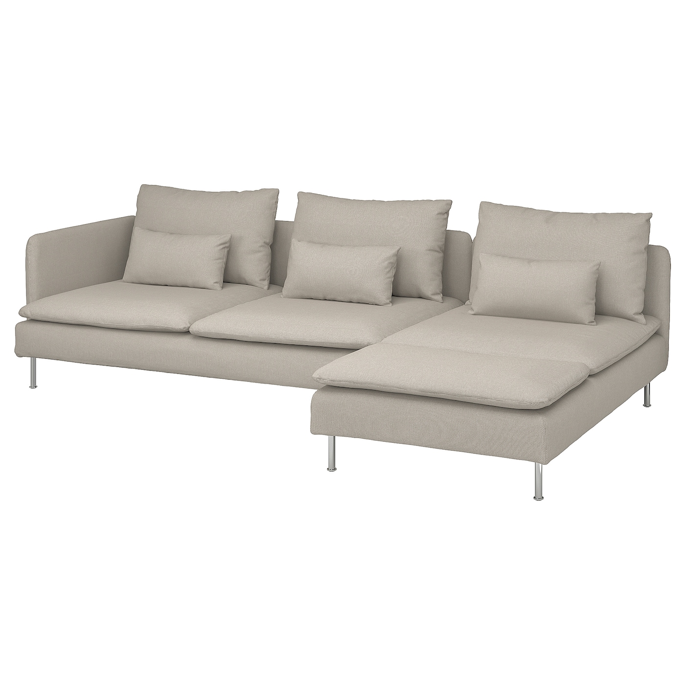 СЁДЕРХАМН 4-местный диван + диван, раскладной Фридтуна/светло-бежевый SODERHAMN IKEA