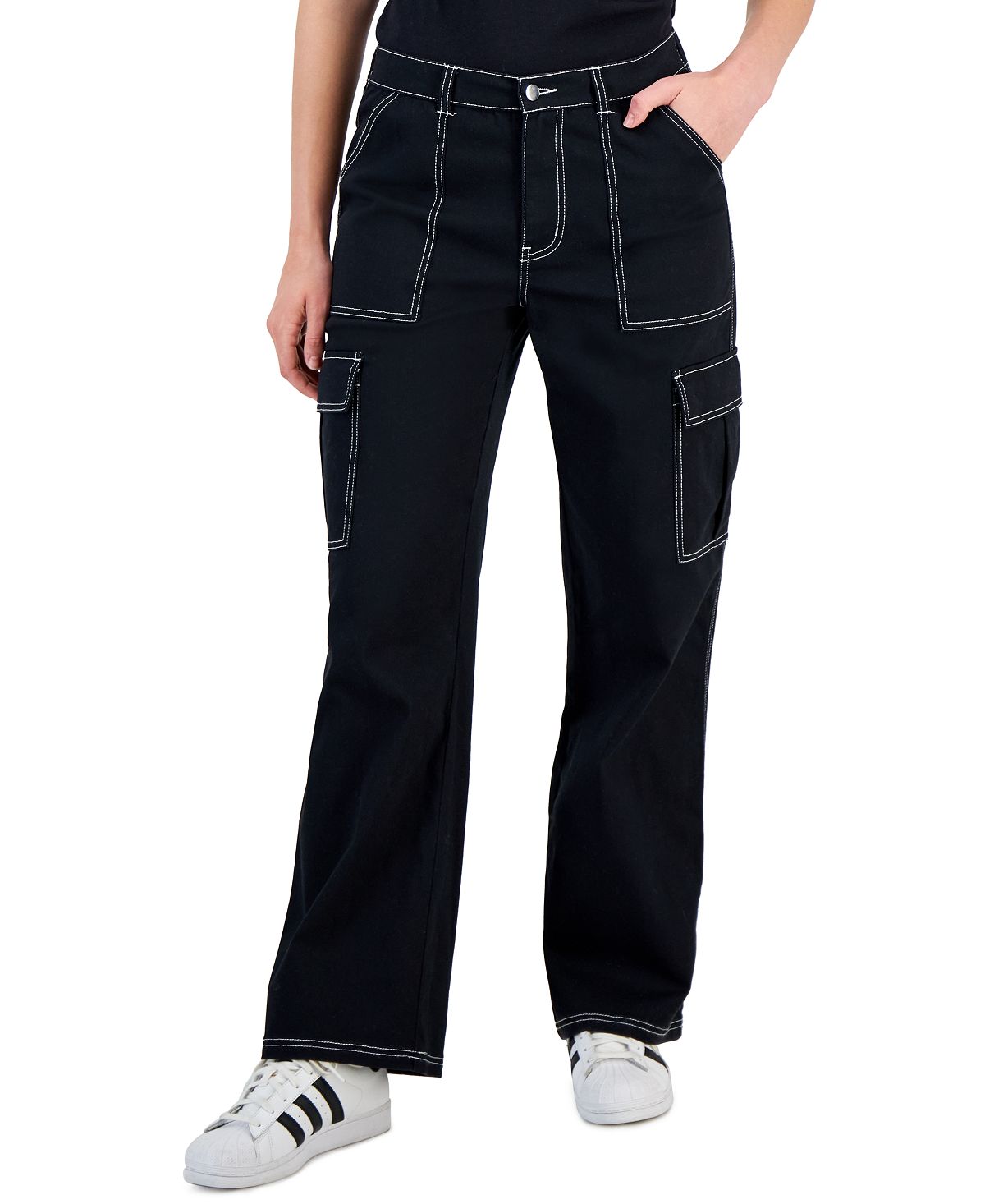Комфортные брюки-карго широкого кроя для юниоров Ultra Flirt, черный