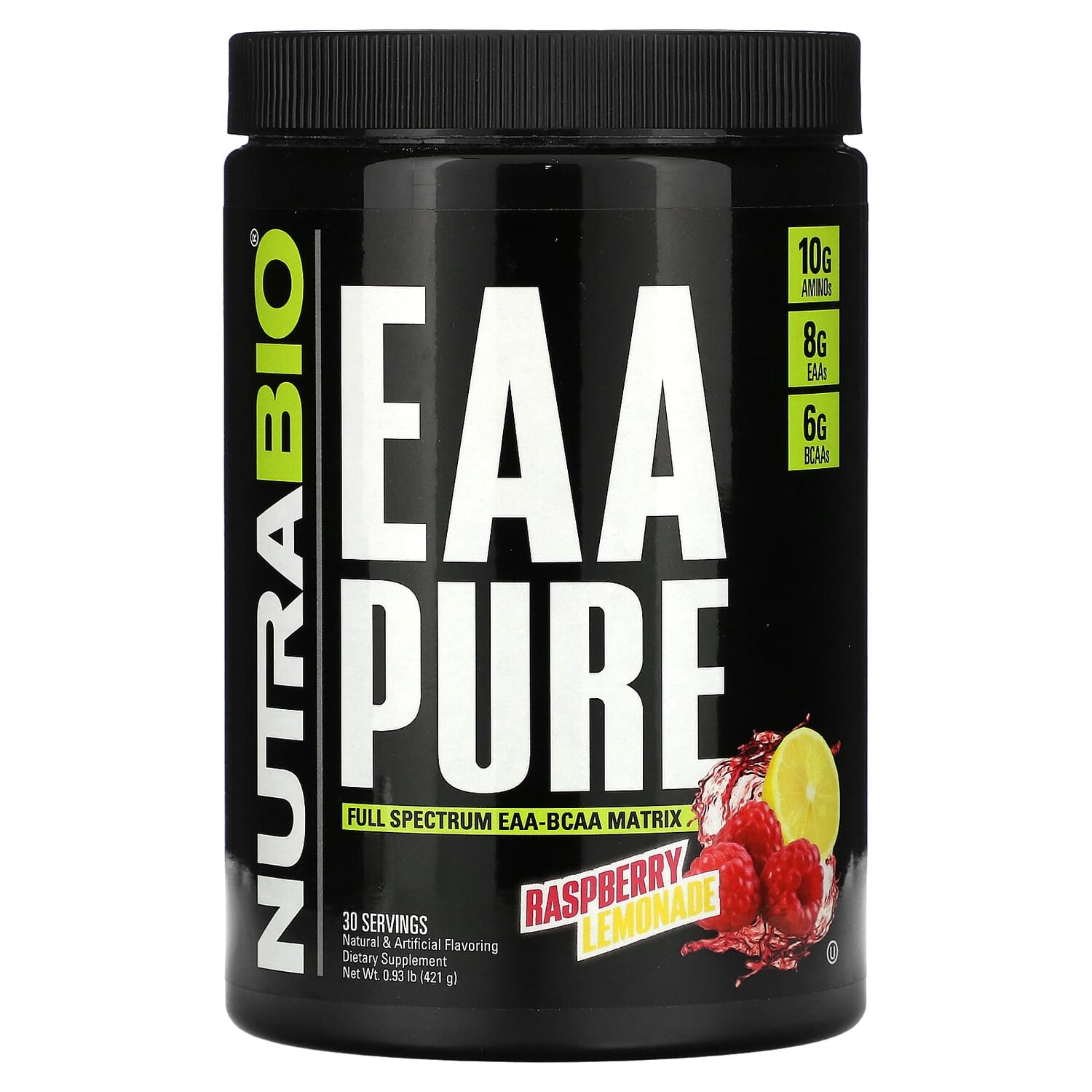 

EAA Pure, малиновый лимонад, 421 г (0,93 фунта), NutraBio