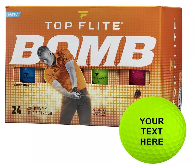 Персонализированные мячи для гольфа Top Flite 2022 BOMB Color Blast
