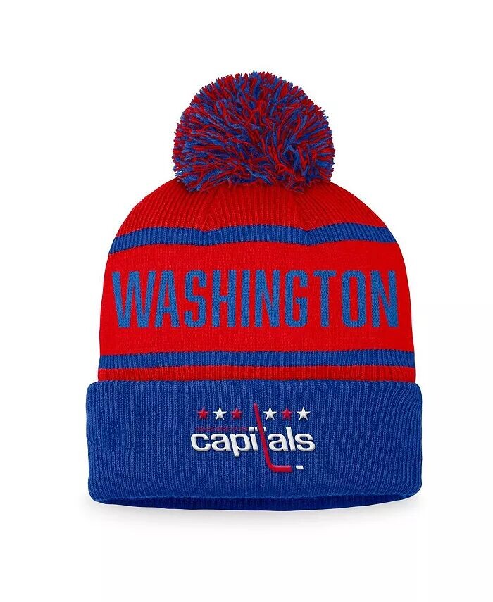 

Мужская красная вязаная шляпа Royal Washington Capitals в винтажном стиле с манжетами и помпоном Fanatics, красный