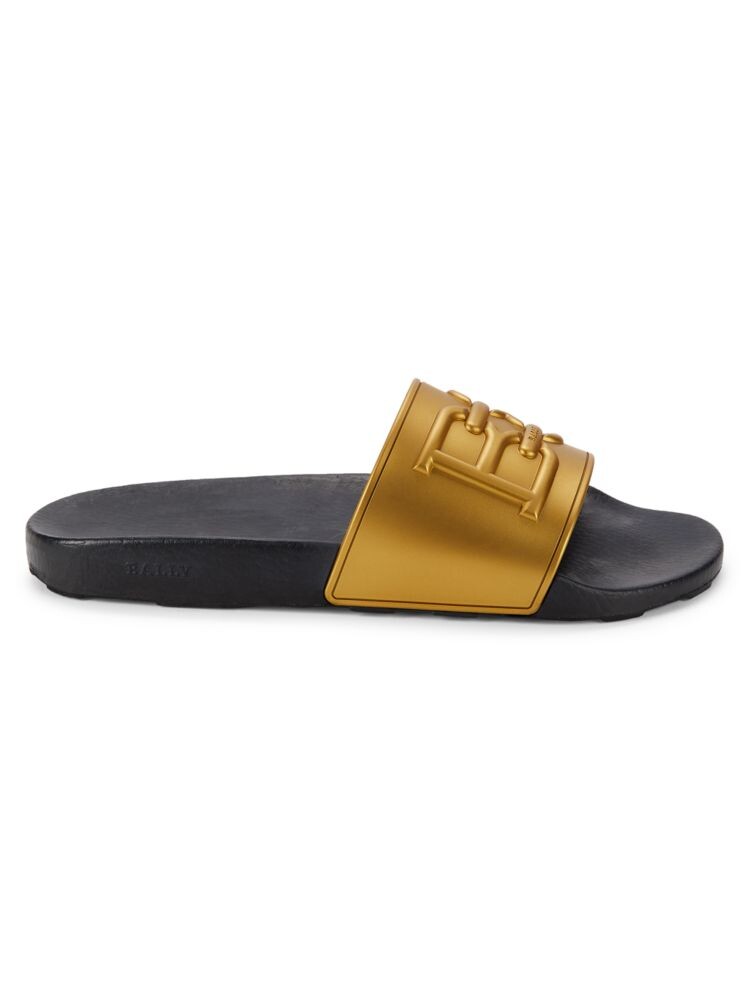 

шлепанцы с металлическим логотипом Bally, золото