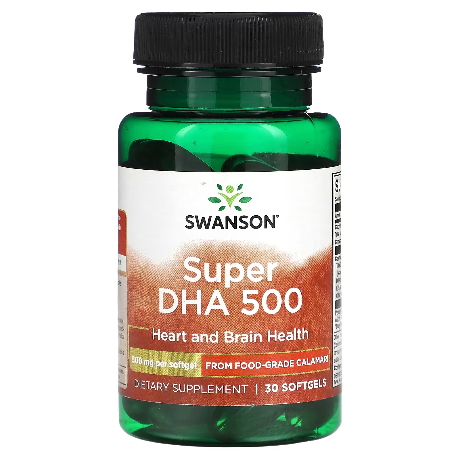 Пищевая добавка Super DHA 500 Swanson, 30 мягких желатиновых капсул swanson super dha 500 500 мг 30 мягких таблеток
