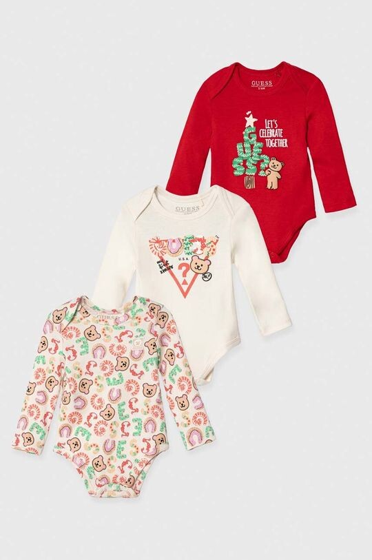 

Комплект боди Guess из хлопка для малышей, 3 шт., красный