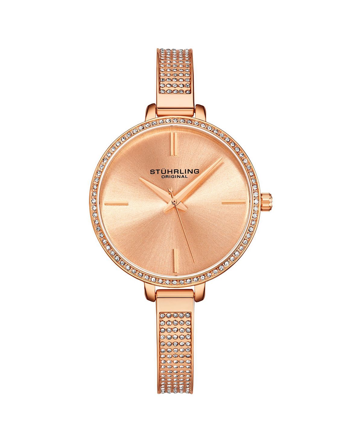 Женские часы-браслет из нержавеющей стали с сеткой из розового золота, 36 мм Stuhrling