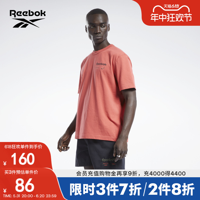 

Футболка классическая Reebok с короткими рукавами, черный