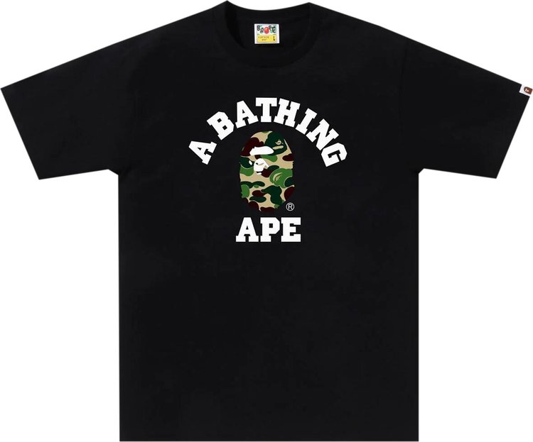 Футболка BAPE ABC Camo College 'Black/Green', черный футболка bape abc camo college grey серый