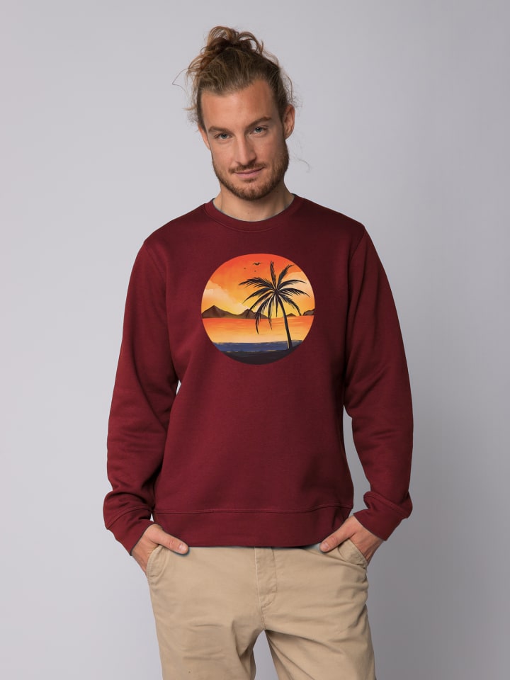 

Толстовка wat Apparel Sunset on palm beach, цвет weinrot