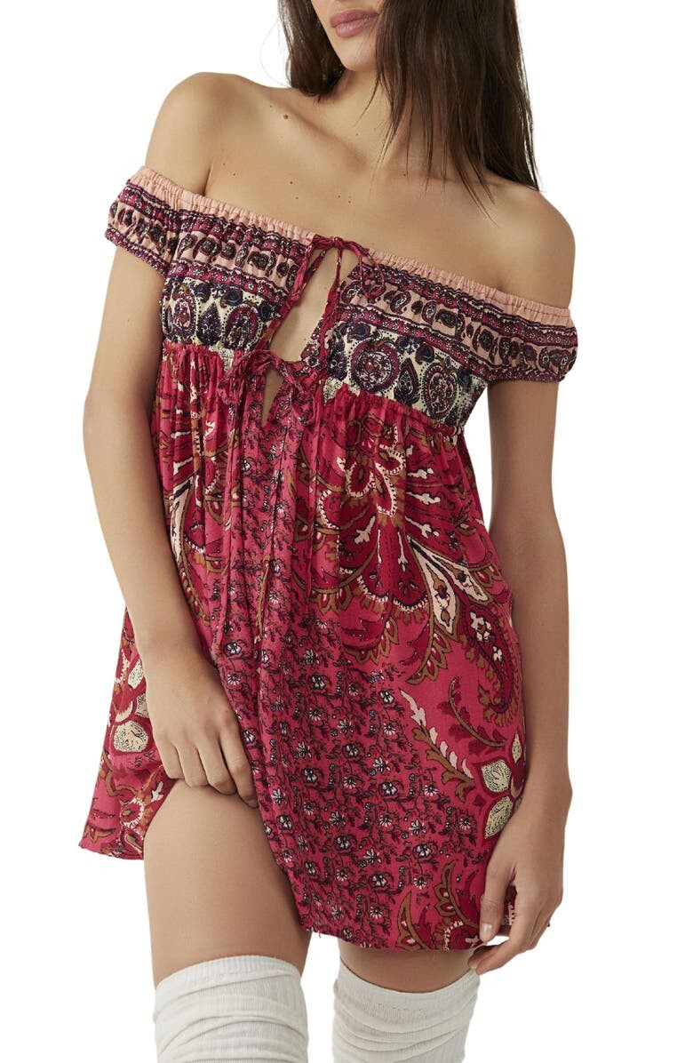 

Платье бэбидолл Bali Mariposa с открытыми плечами FREE PEOPLE