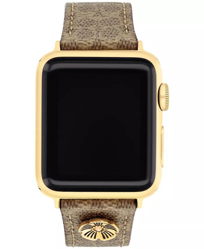 

Женский коричневый ремешок из парусины Signature C для Apple Watch 38 мм, 40 мм, 41 мм Coach, коричневый