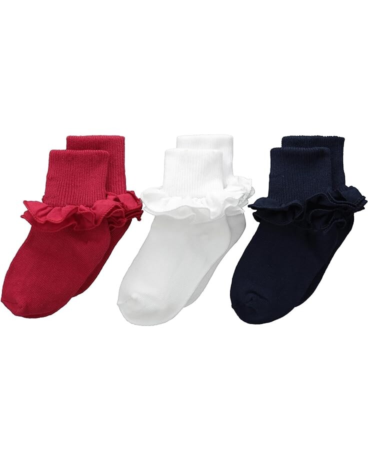 

Носки Jefferies Socks Misty Ruffle Turn Cuff 3-Pack, цвет Asst C Red White Navy