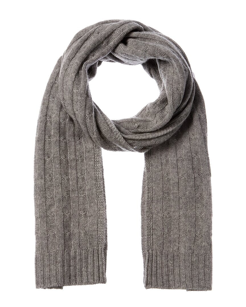 

Кашемировый шарф Qi Cashmere с косичной строчкой, серый