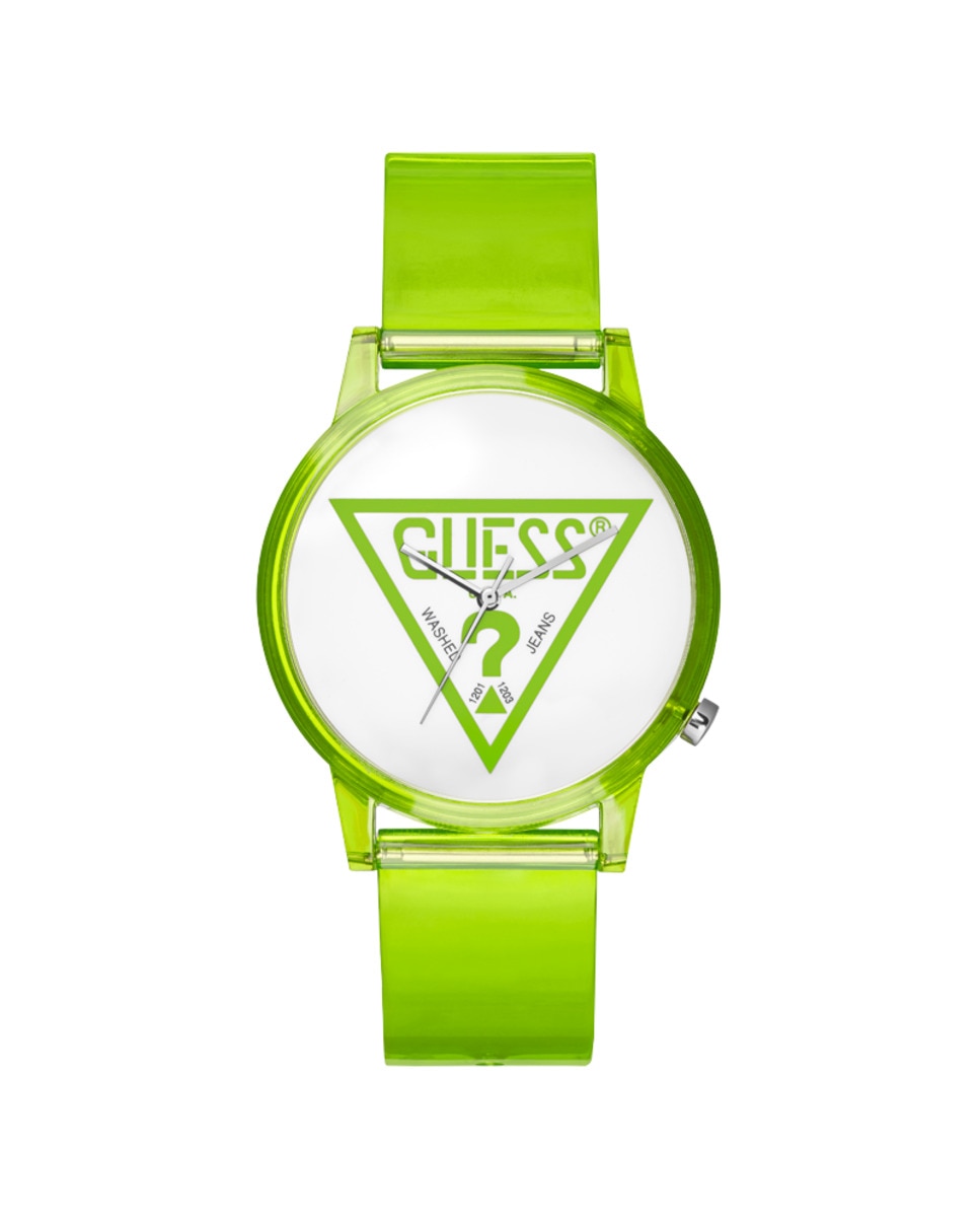 цена Часы унисекс Originals V1018M6 с зеленым ремешком из поликарбоната Guess, зеленый