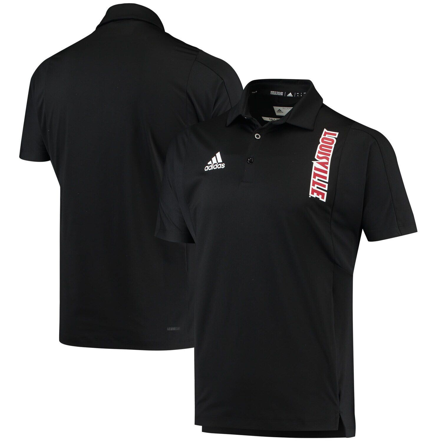 

Мужская футболка-поло adidas Black Louisville Cardinals 2021 Sideline AEROREADY