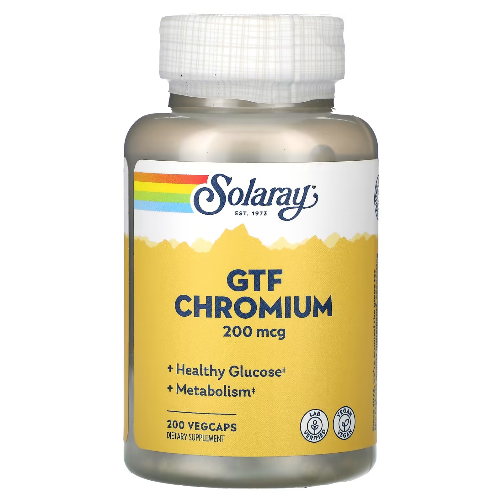 Solaray GTF хром 200 мкг 200 растительных капсул минеральная добавка swanson gtf chromium 100 мкг 200 капсул