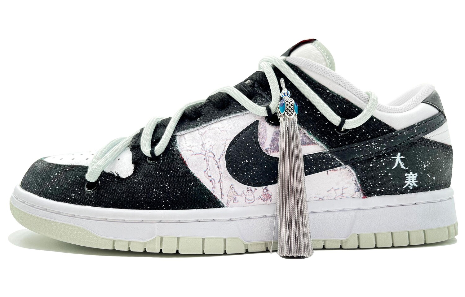 

Кроссовки Nike Dunk Skateboarding Shoes Men Low-top Black, белый