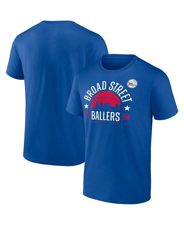 

Мужская футболка с логотипом Royal Philadelphia 76ers Broad Street Ballers Hometown Collection Fanatics, синий