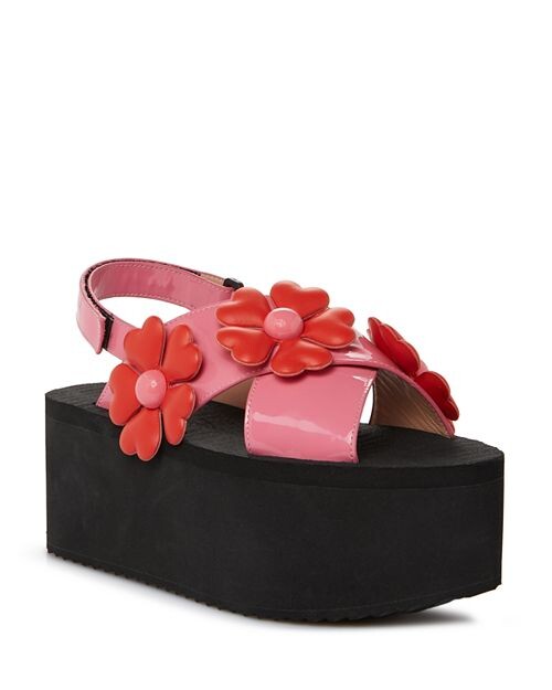 

Женские сандалии на платформе с узором Heart Flower Moschino, цвет Multi