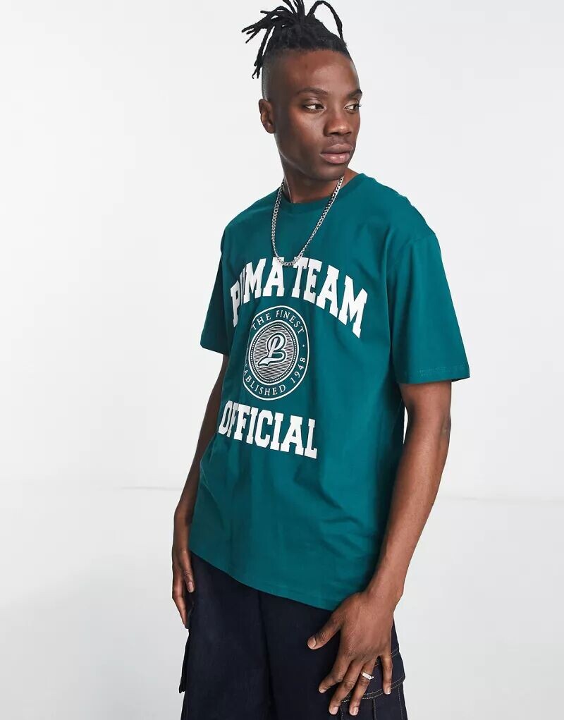 

Футболка с графическим рисунком PUMA Team цвета: Varsity Green