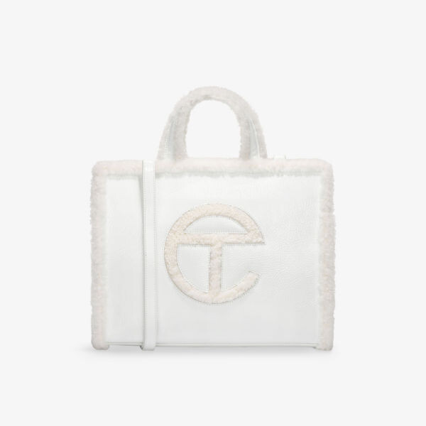 

Сумка-тоут Ugg x Telfar среднего размера из мятой кожи с отделкой из овчины Ugg, белый
