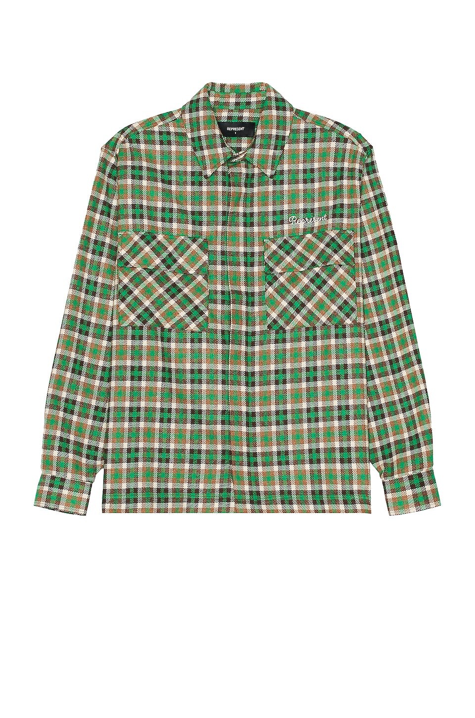 

Рубашка REPRESENT Long Sleeve Flannel, цвет Brown & Racing Green