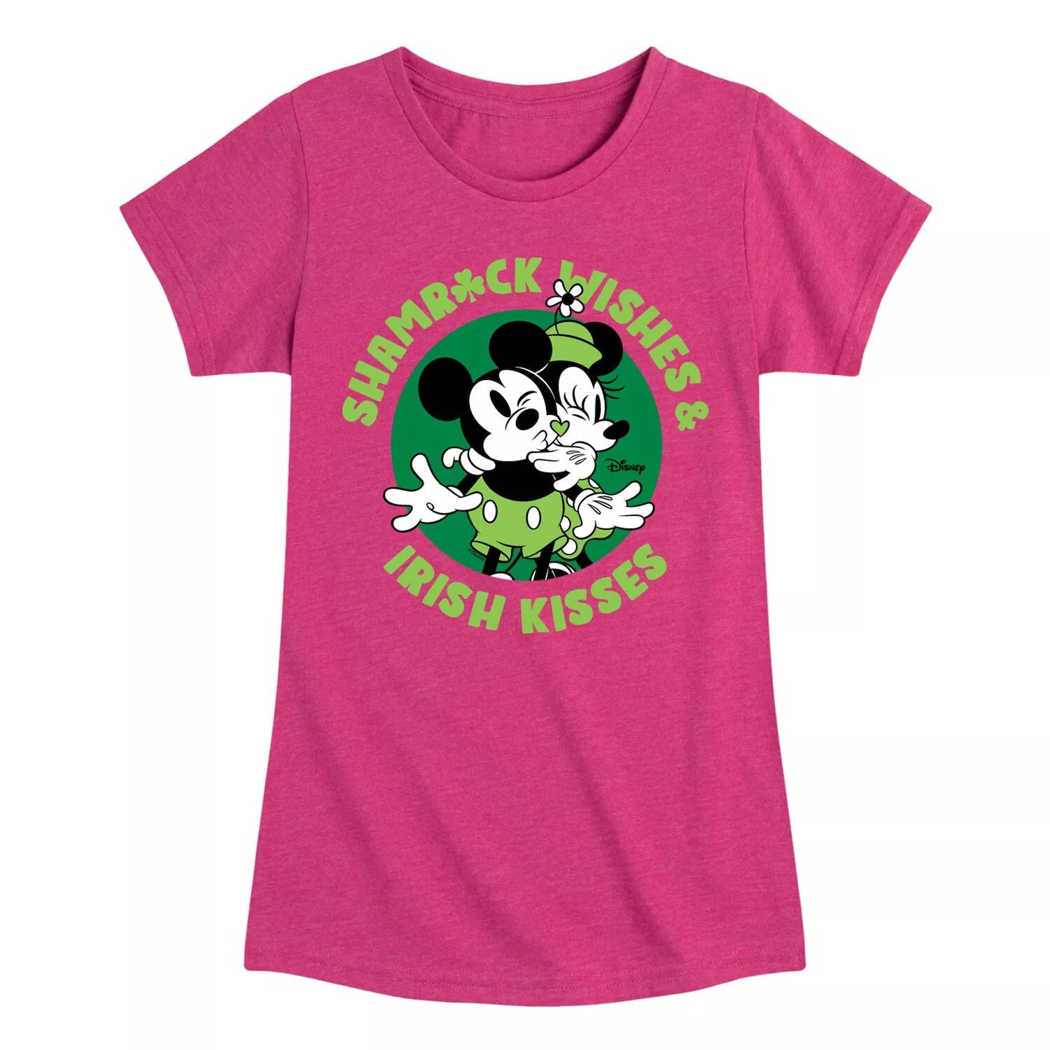 

Футболка Disney's Mickey Mouse с рисунком Shamrock Wishes Kisses для девочек 7–16 лет Licensed Character