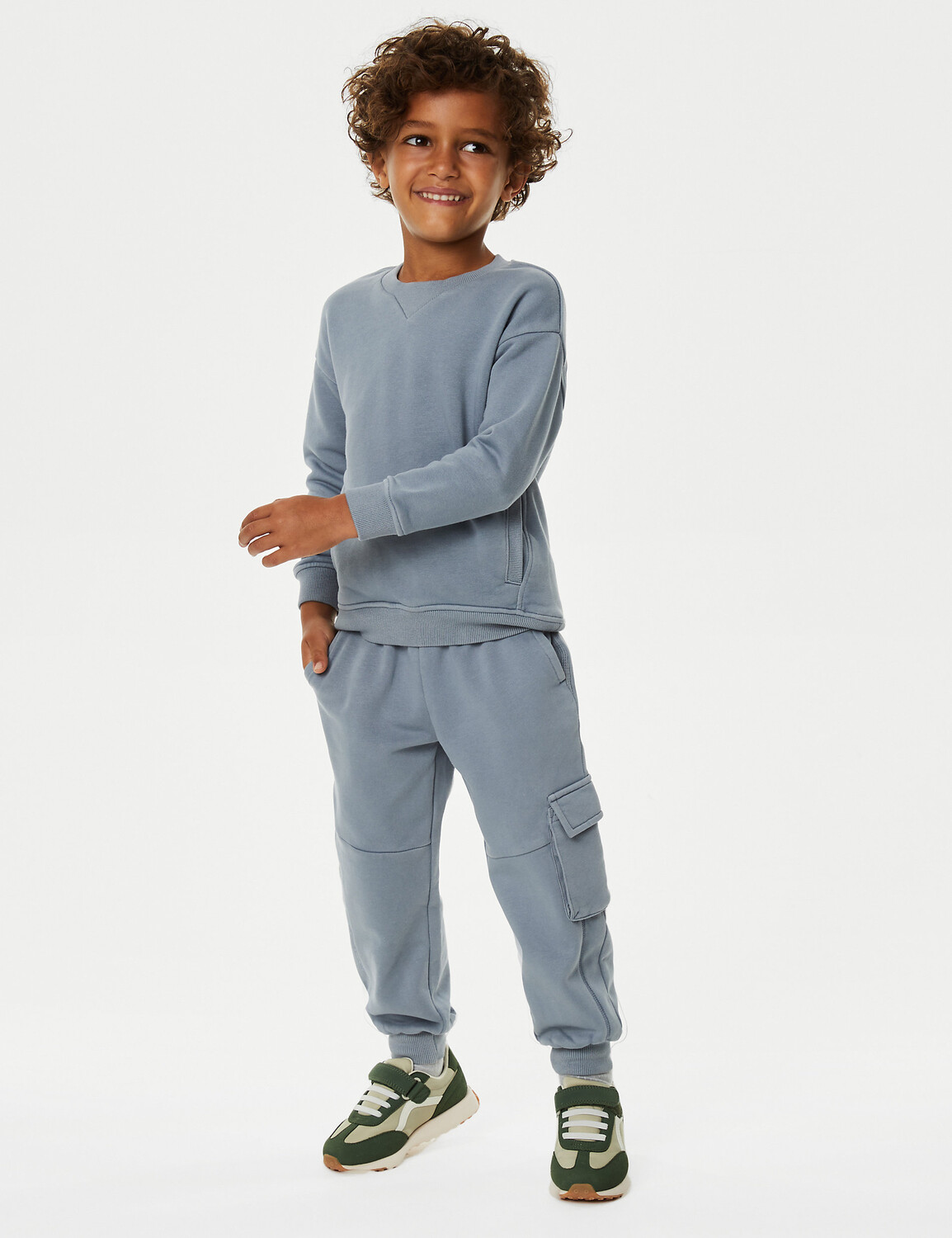 

Комплект из 2 толстовок из хлопка и спортивных штанов (2–8 лет) Marks & Spencer, синий
