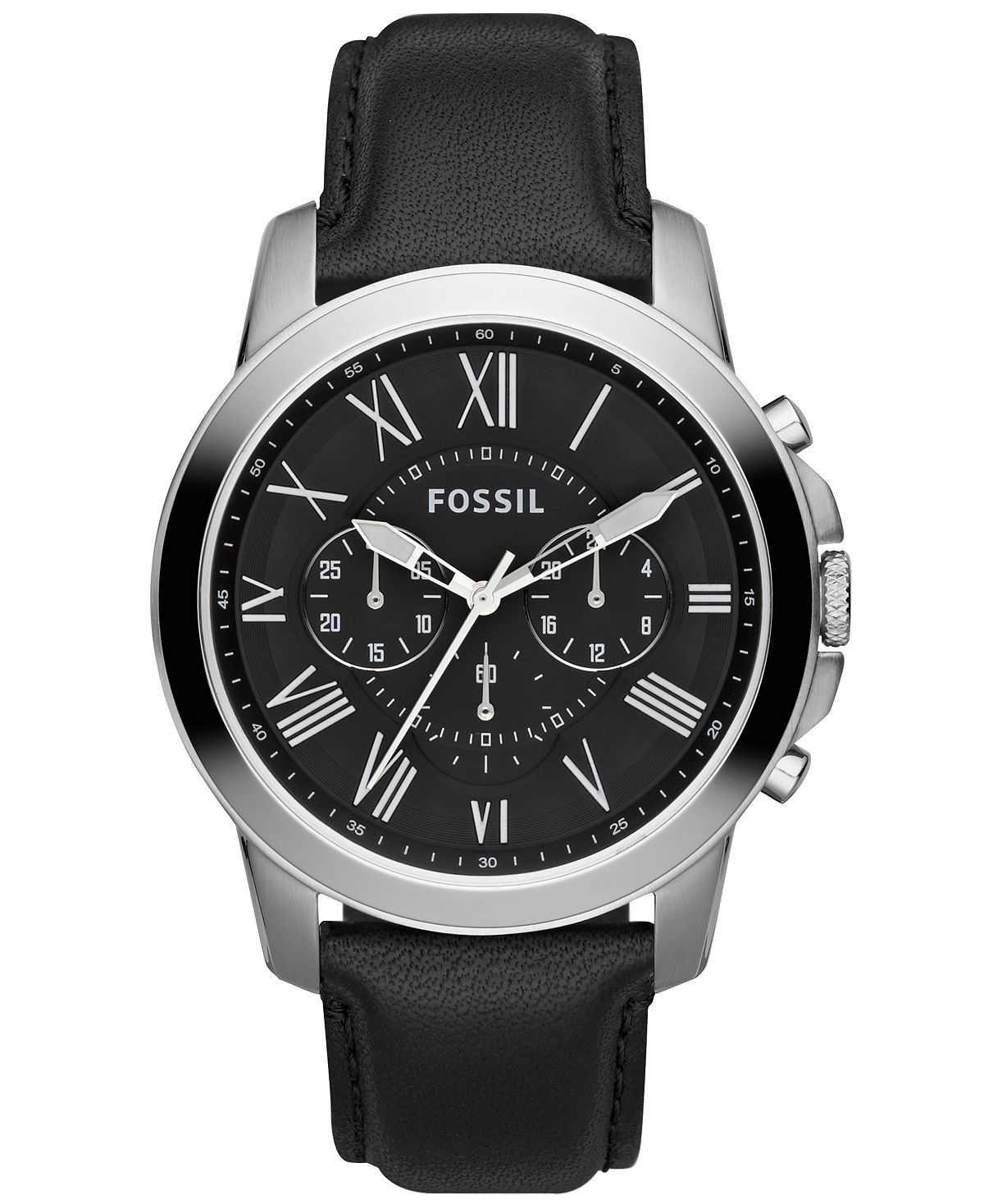 Мужские часы с хронографом Grant с черным кожаным ремешком 44 мм FS4812 Fossil fossil grant me3102