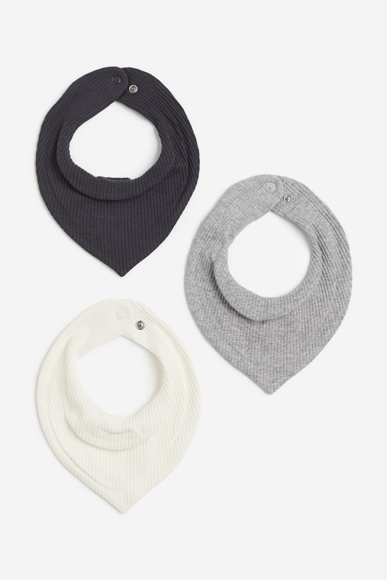 Набор из 3 треугольных шарфов в рубчик H&M, серый стул дебют вереск светло серый