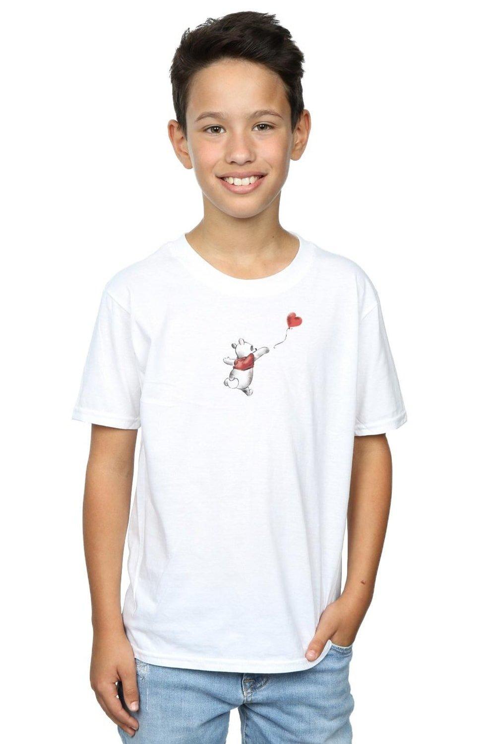 Футболка с воздушным шаром Винни-Пуха Disney, белый детская футболка девочка с воздушным шаром 164 красный