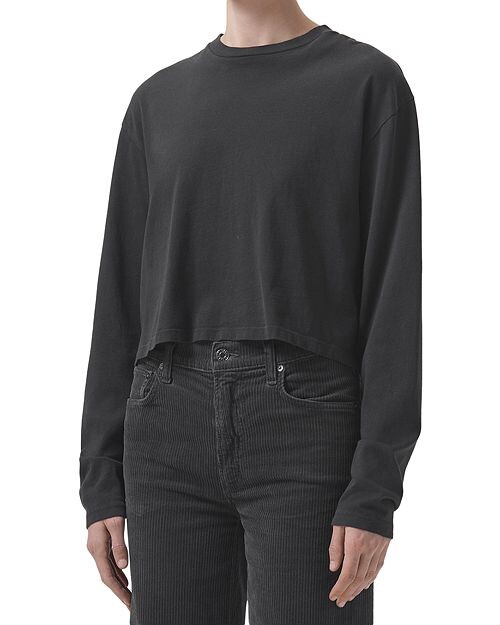 

Укороченная футболка Mason с длинными рукавами AGOLDE, цвет Black
