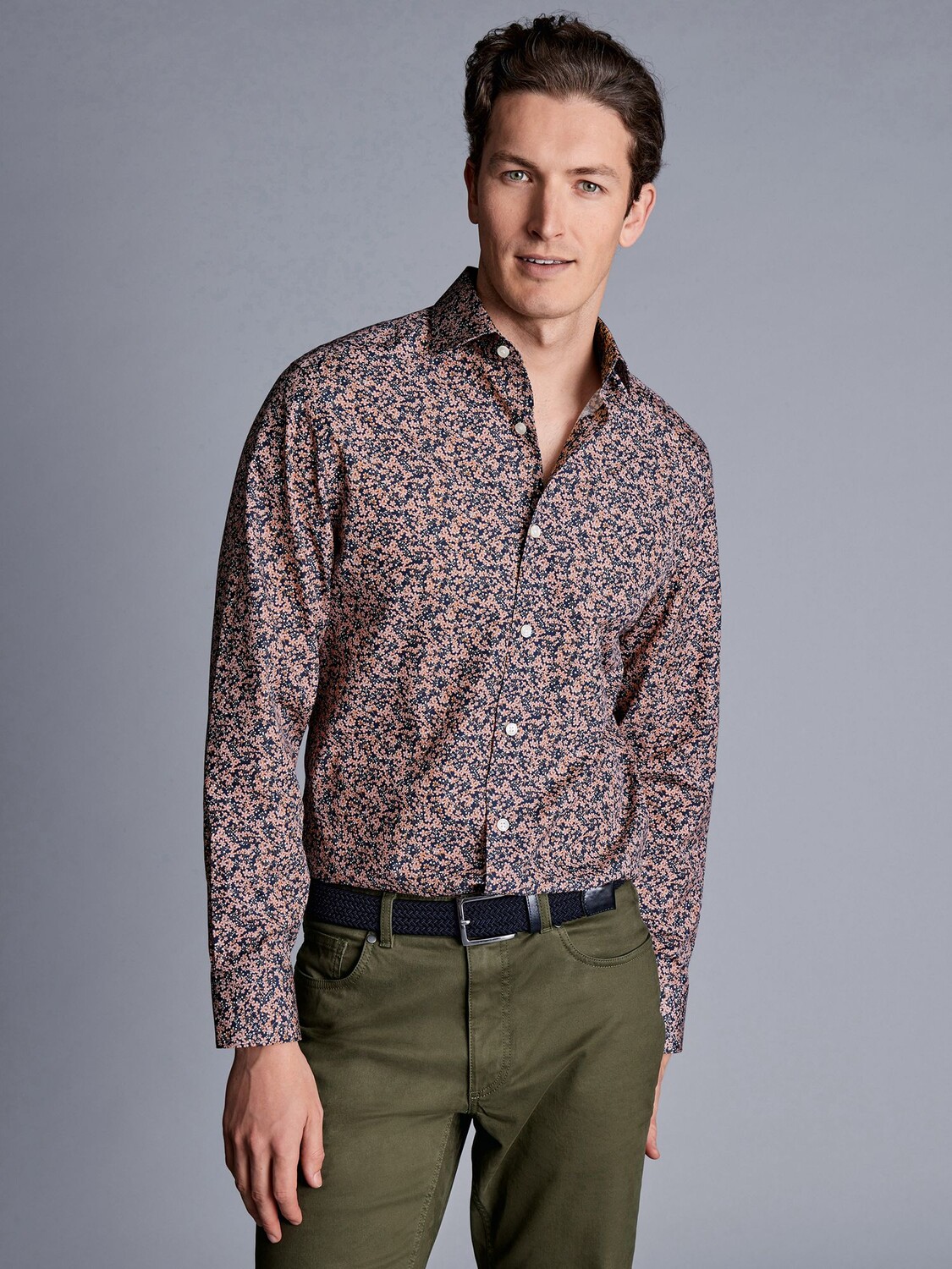 

Рубашка приталенного кроя Liberty с цветочным принтом Charles Tyrwhitt, розовый/мульти