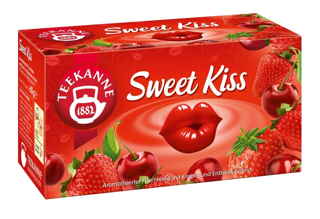 

Заварочный чайник фруктовый чай Sweet Kiss со вкусом вишни и клубники | 20 чайных пакетиков Teekanne