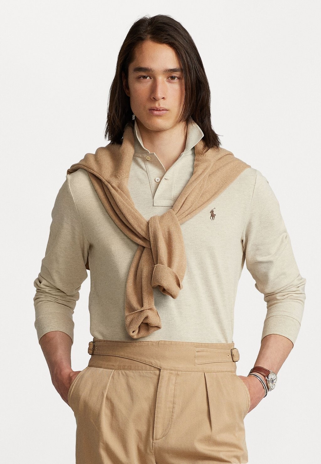 

Polo SLIM LONG SLEEVE Polo Ralph Lauren, Expedition Dune Heather