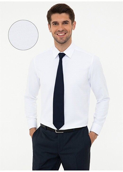 

Обычная белая мужская рубашка с классическим воротником Slim Fit Pierre Cardin