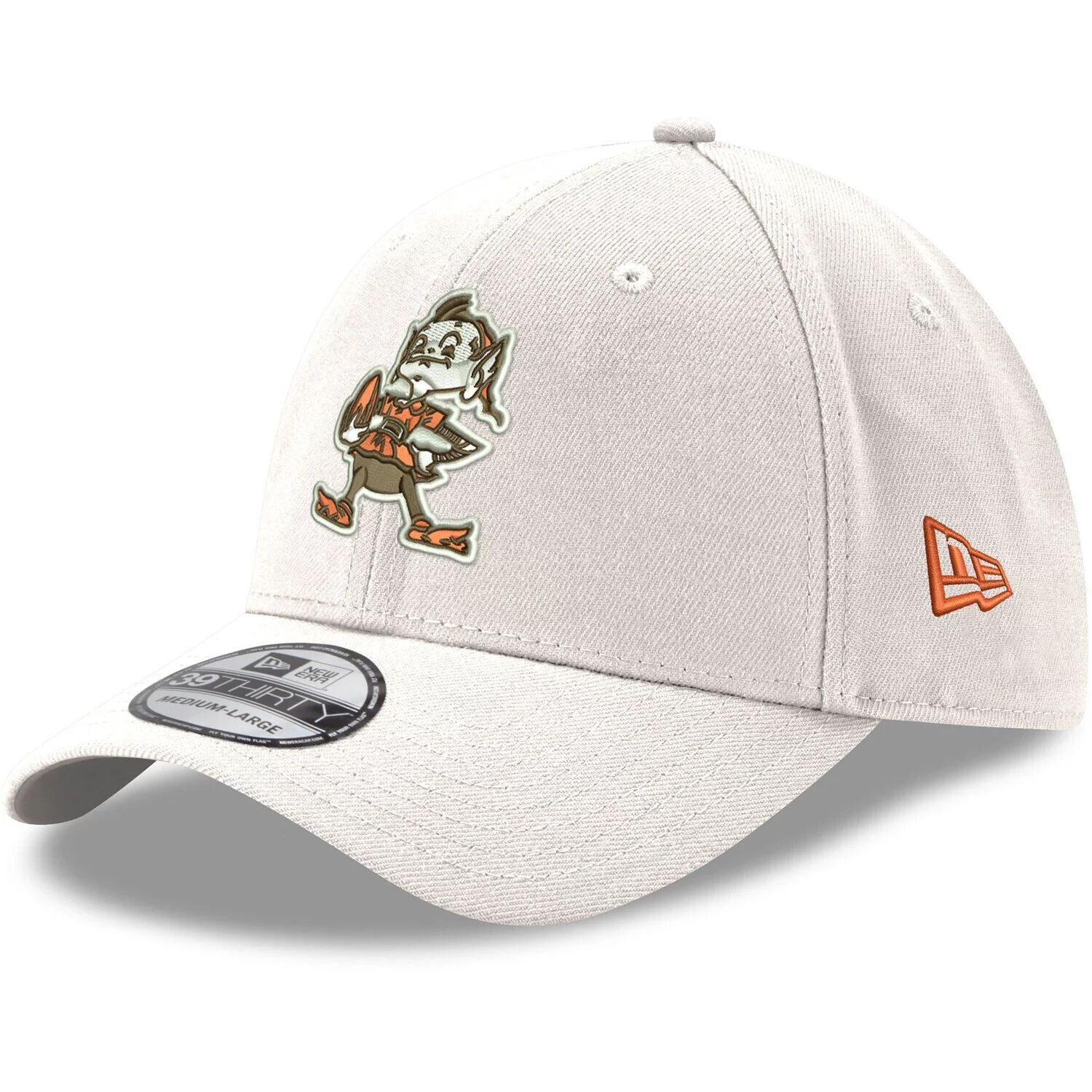 

Мужская кепка New Era White Cleveland Browns Throwback Logo Iced II 39THIRTY Flex Hat