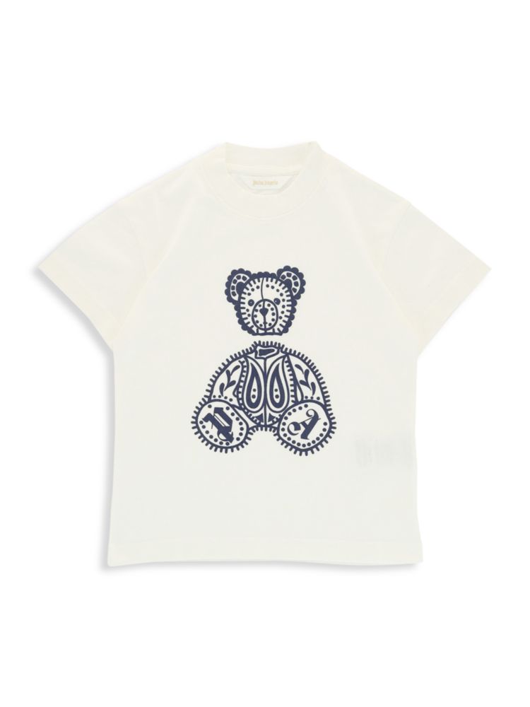 Футболка с рисунком Пейсли Тедди для маленьких мальчиков и мальчиков Palm Angels, цвет White Navy футболка с длинными рукавами и медведем для маленьких мальчиков и мальчиков palm angels белый