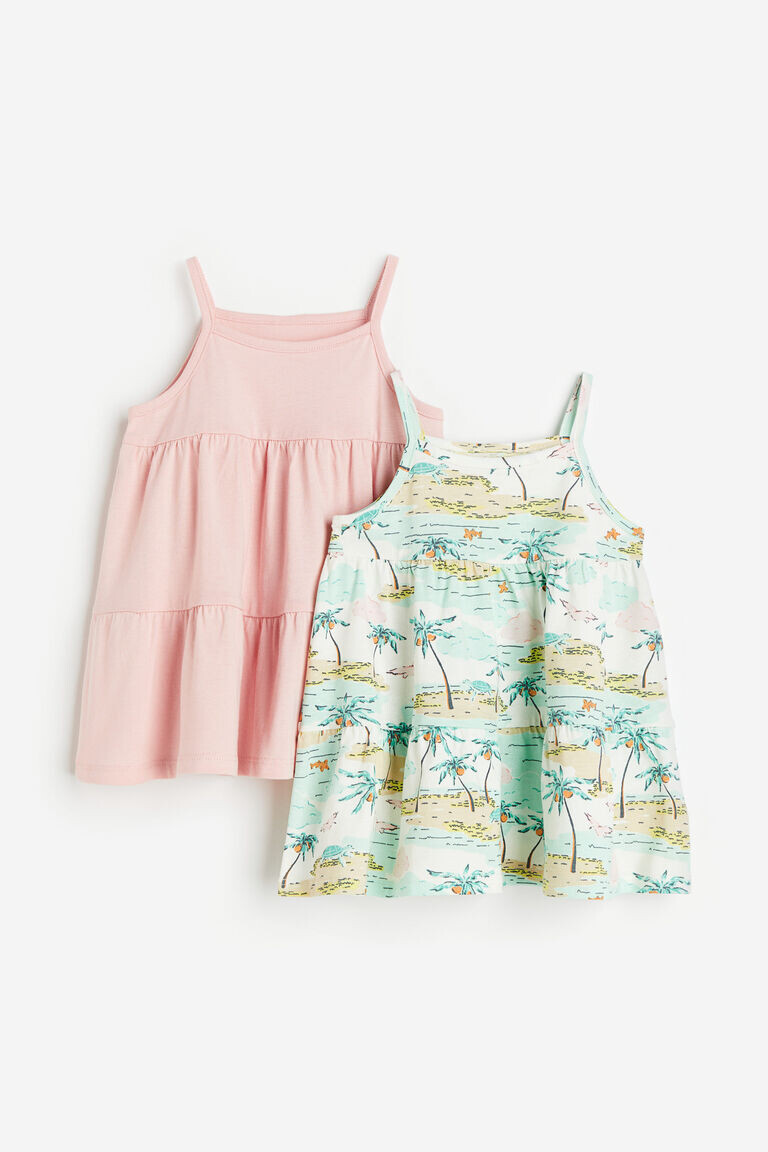 

Комплект из двух платьев из хлопкового джерси H&M, белый