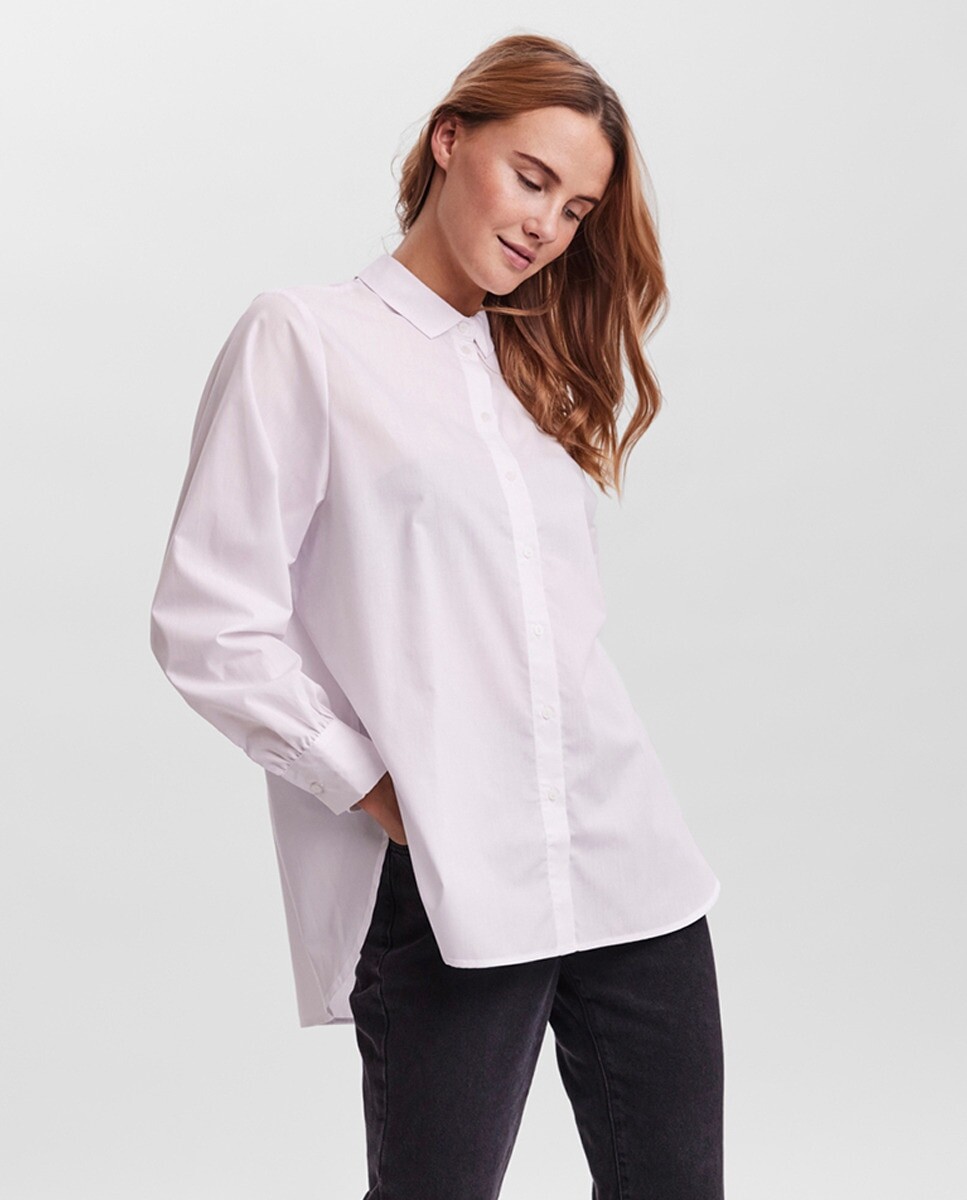 

Женская рубашка оверсайз с длинными рукавами Vero Moda, белый