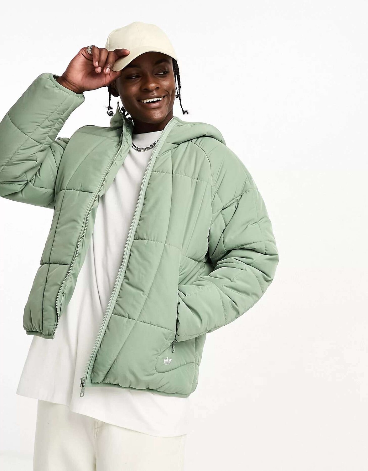 

Зеленая куртка-пуховик с логотипом adidas Originals Adventure, Зеленый