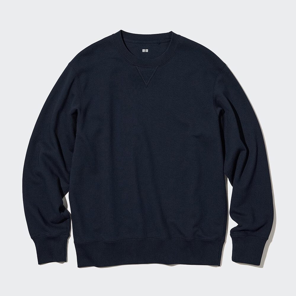 

Свитшот Uniqlo унисекс с длинными рукавами и круглым вырезом, темно-синий