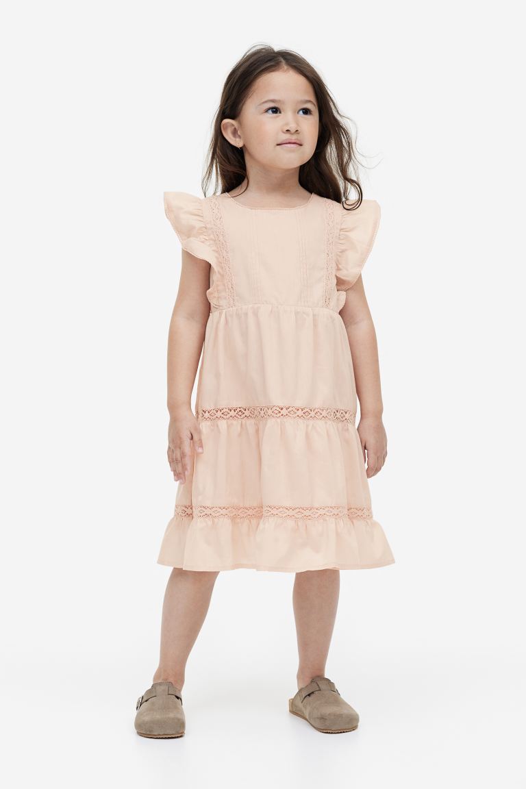 Платье с кружевной отделкой и воланами H&M юбка с воланами по краю h