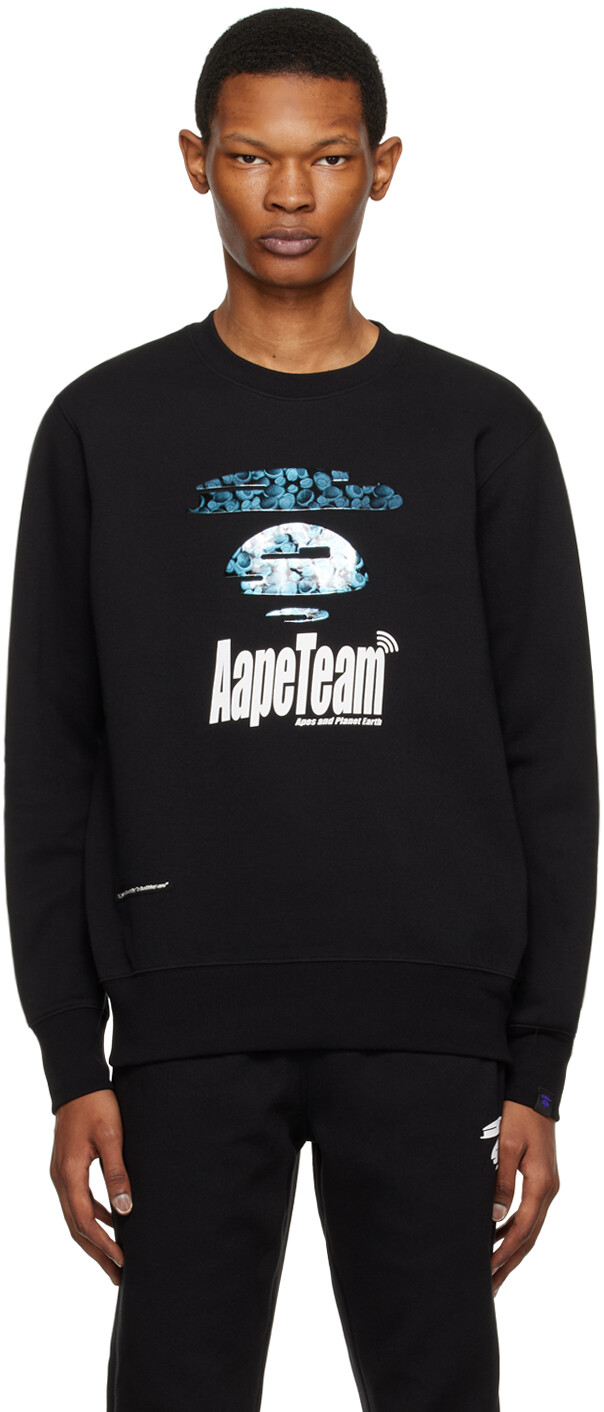 

Черный свитшот с принтом AAPE by A Bathing Ape