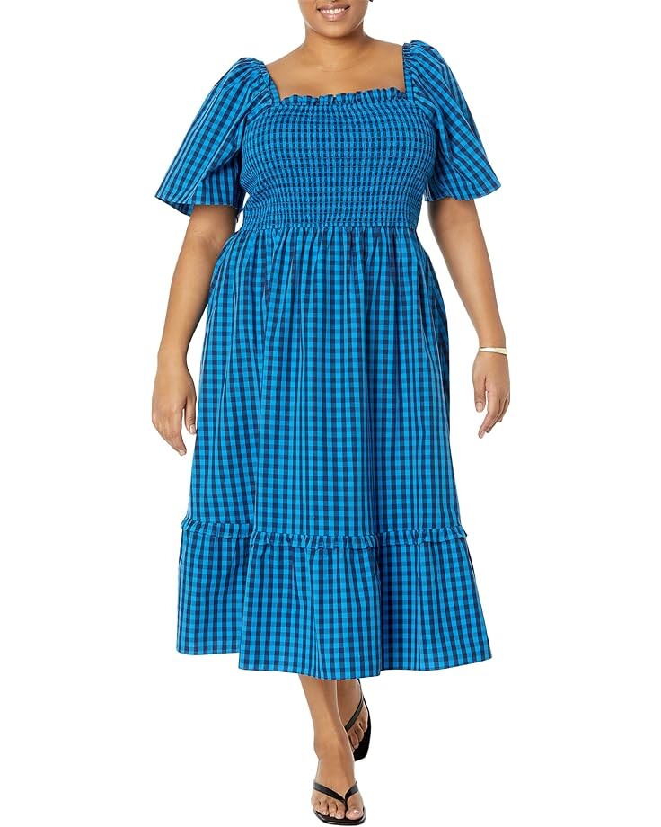 Платье Draper James Plus Size Deana Smocked, нави