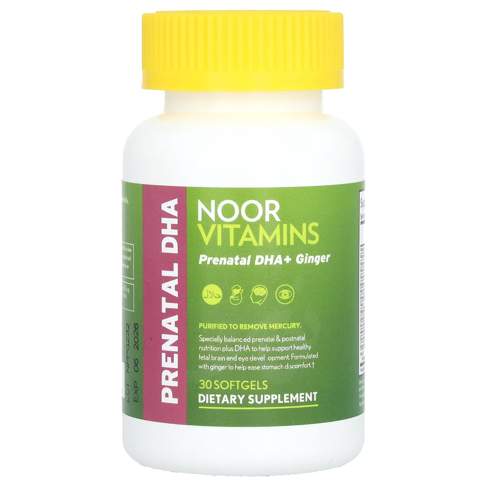Витамины для беременных Noor Vitamins с ДГК + имбирь, 30 мягких таблеток