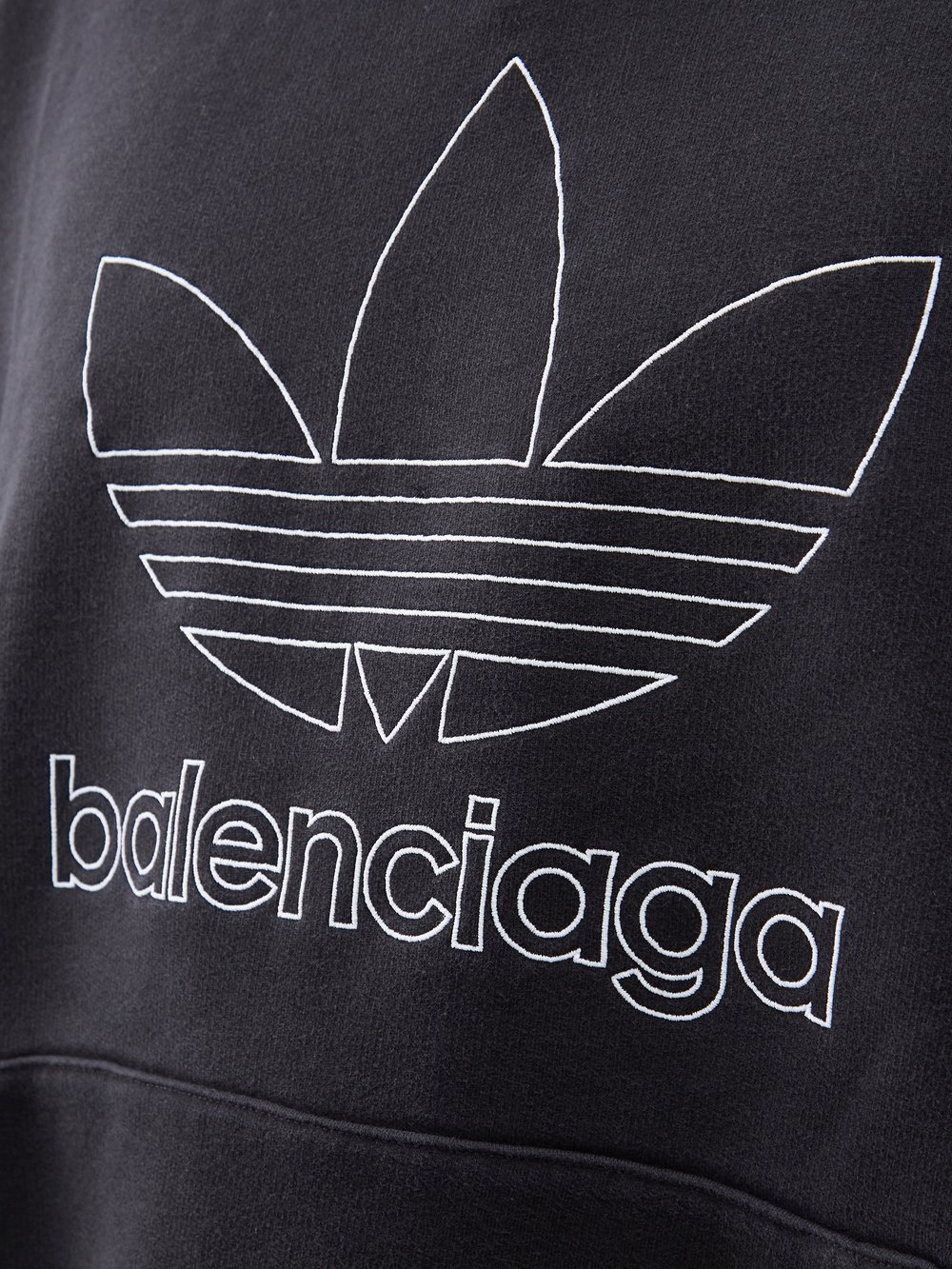 Адидаса отшили. Адидас Баленсиага лого. Адидас Баленсиага кофта. Adidas Balenciaga Hoodie. Адидас вышивка.