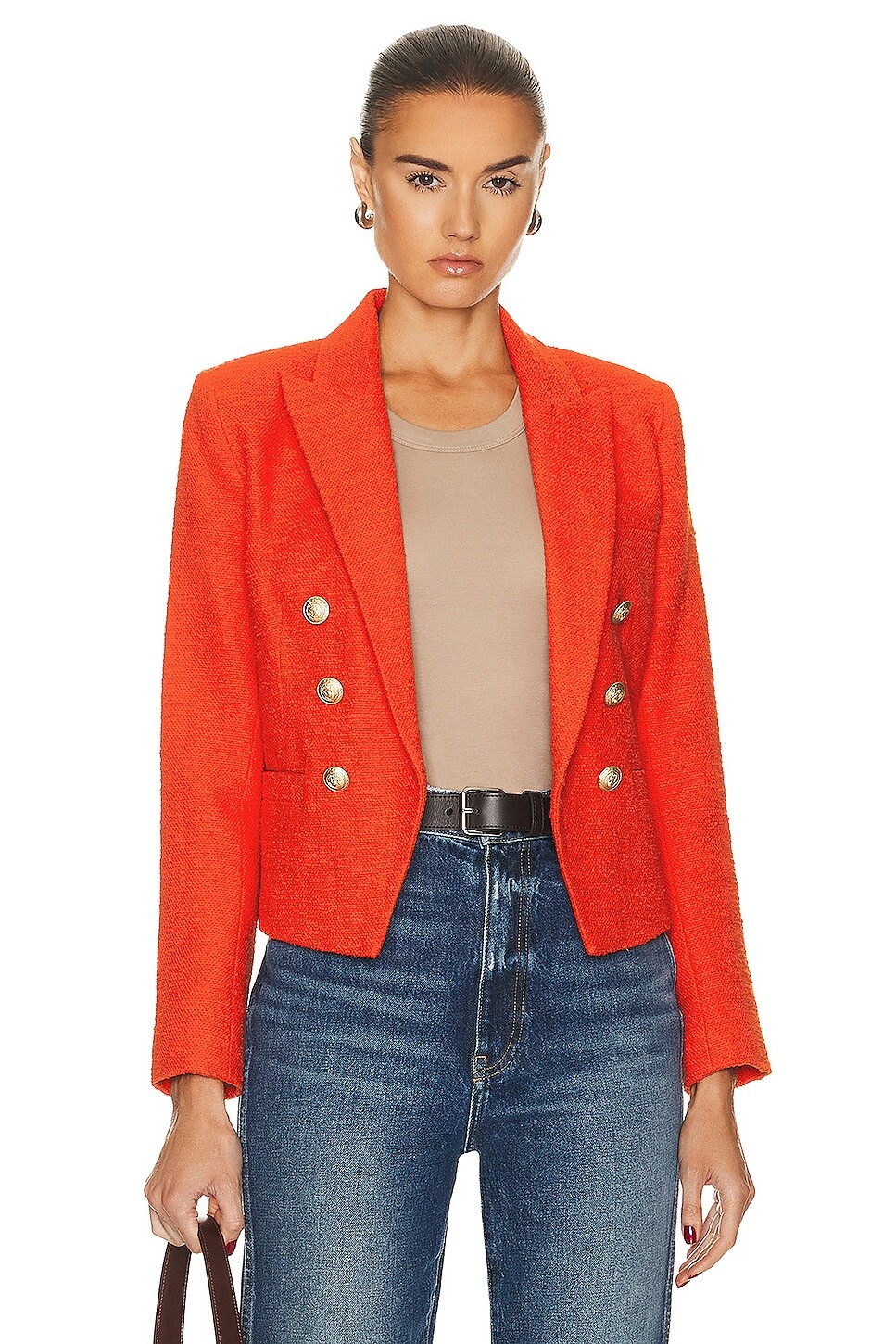 

Блейзер L'Agence Brooke Double Breasted Crop, цвет Fire Red
