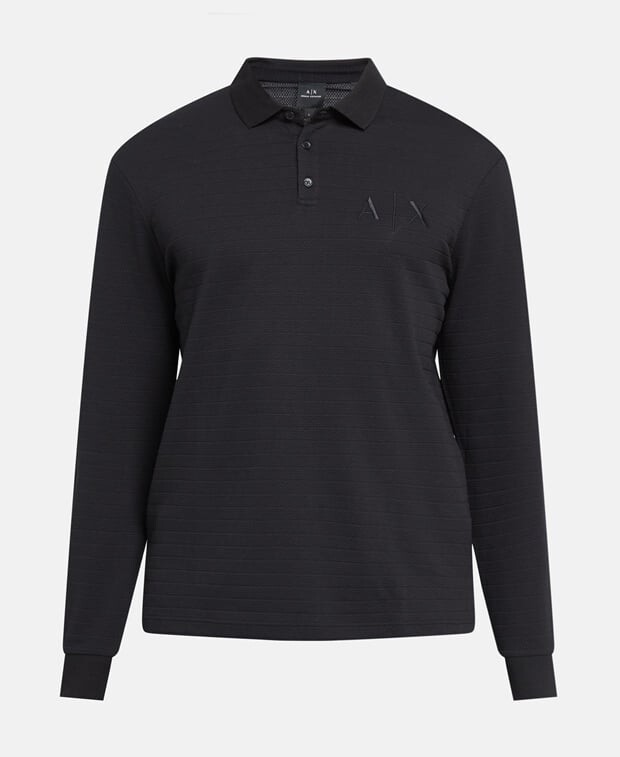 

Рубашка-поло с длинными рукавами Armani Exchange, черный